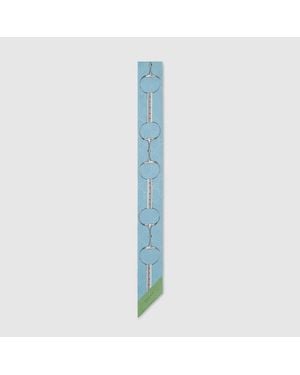 Gucci Band Aus Seide Mit Print - Blau