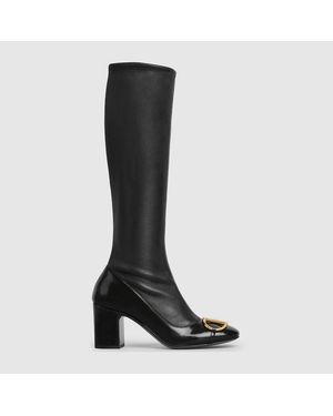 Gucci Bota Con Medio Horsebit Para Mujer, Talla - Negro