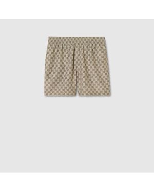 Gucci Printed Polyester Poplin Swim Shorts, Ready-To-Wear - Natural