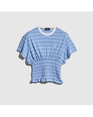 Gucci Striped Silk Jersey T-Shirt - Blue