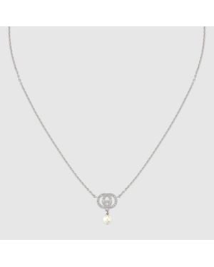 Gucci Crystal And Pearl Necklace - Metallic