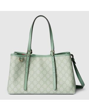 Gucci Gg Emblem Small Tote Bag, Gg Canvas - Green