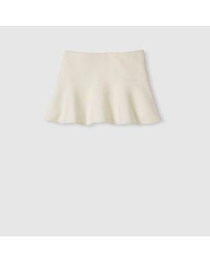 Gucci Minifalda De Rizo De Lana, Talla - Blanco