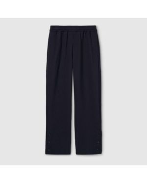 Gucci Cotton Jersey Leisure Trousers With Embroidery - Blue