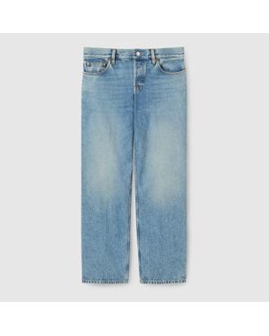 Gucci Straight Fit Denim Trousers - Blue