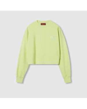 Gucci Embroidered Cotton Jersey Sweatshirt - Green