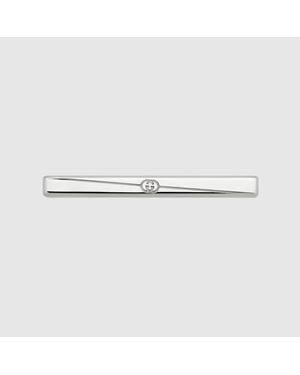 Gucci Diagonal Interlocking G Tie Bar - Metallic