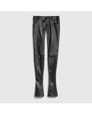 Gucci Lightweight Stretch Leather Trousers, Size 46 It, Ready-To-Wear - Grey