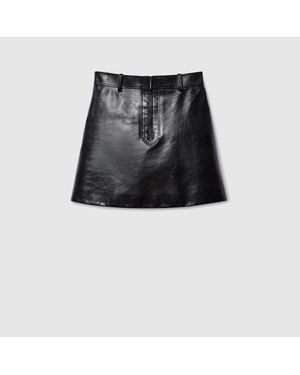 Gucci Leather Mini Skirt - Black