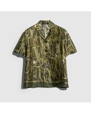 Gucci Printed Silk Bowling Shirt - Green