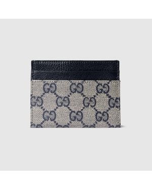 Gucci Essence Classic Card Case, Gg Canvas - Blue