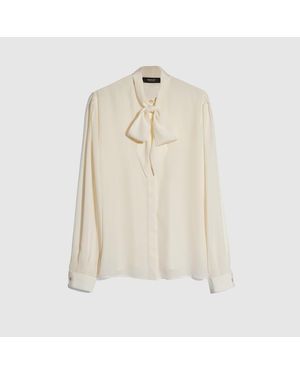 Gucci Silk Crêpe De Chine Shirt, Size 44 It, Ready-To-Wear - Natural