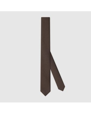 Gucci Wool Tie, Silk - Brown