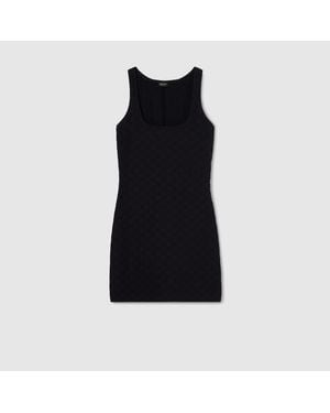 Gucci Gg Jersey Jacquard Dress - Black