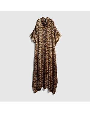 Gucci Printed Silk Dress - Brown