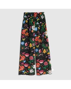 Gucci Printed Silk Leisure Trousers - Green