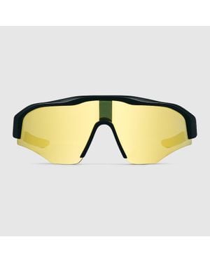 Gucci Lunettes De Soleil Rectangulaires - Jaune