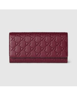 Gucci Gg Emblem Continental Wallet - Red