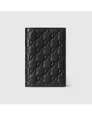 Gucci Gg Emblem Passport Case - Black