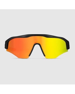 Gucci Lunettes De Soleil En Forme De Masque - Jaune