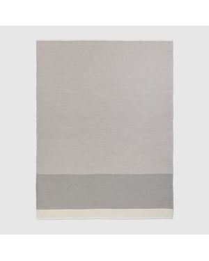 Gucci Estola De Seda Y Cashmere De Lana Con Gg - Gris