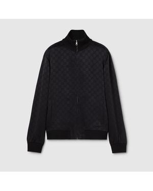 Gucci Gg Jacquard Zip Jacket - Black