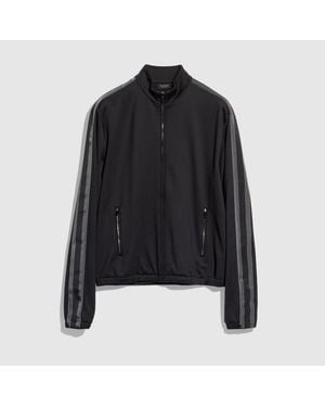 Gucci Cotton Jersey Zip Jacket With Muted Web - Black
