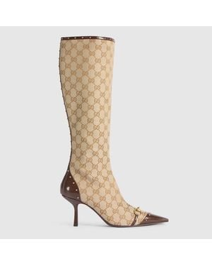 Gucci Savoy Boot, Gg Canvas - Brown