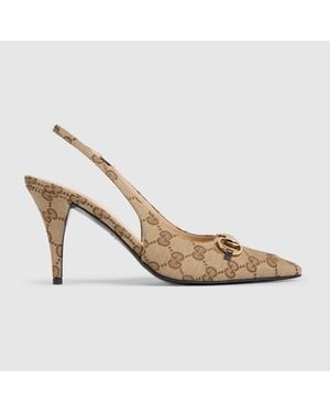 Gucci 85Mm Horsebit-Detail Court Shoes - Brown