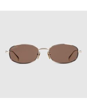 Gucci Sonnenbrille Mit Ovalem Rahmen - Braun