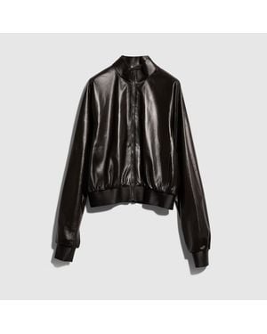 Gucci Soft Nappa Leather Bomber Jacket - Black