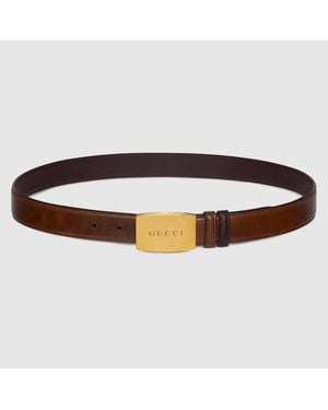 Gucci Wendbarer Gürtel Mit Koppelschnalle - Braun