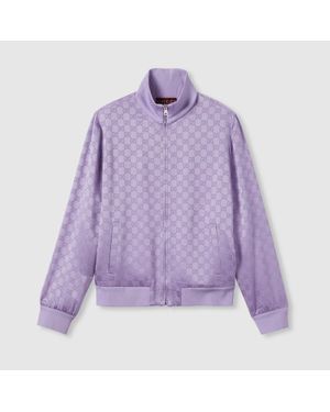 Gucci Gg Jacquard Zip Jacket - Purple