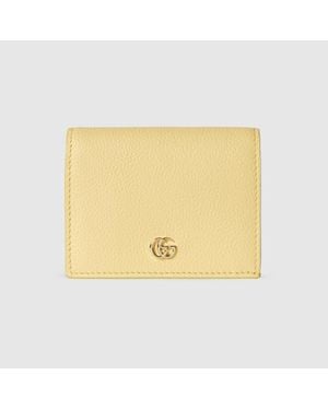 Gucci Cartera Gg Marmont Gg Interior Marrón Pequeña - Amarillo