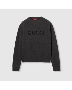 Gucci Jersey De Punto Acanalado De Lana Y Cashmere, Talla - Negro