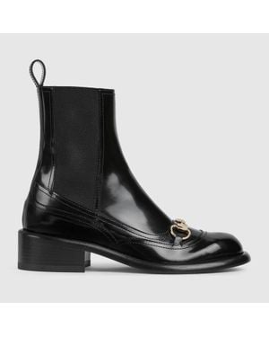 Gucci Boot With Horsebit, Size 35 It - Black