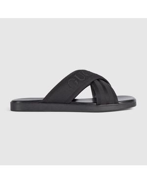 Gucci Slide Sandal, Fabric - Black