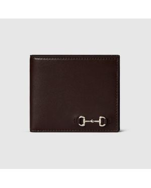 Gucci Portafoglio Bi-Fold Con Morsetto - Marrone