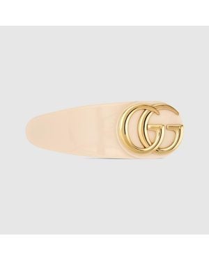 Gucci Hair Clip With Double G, Resin - Metallic