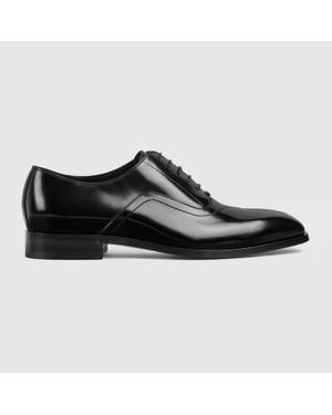 Gucci Zapato Con Cordones Y Pespuntes Para Hombre, Talla - Negro