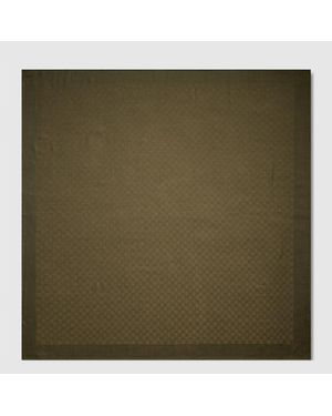 Gucci Gg Wool Silk Jacquard Shawl, Wool - Green