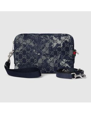 Gucci Gg Denim Small Crossbody Bag - Blue