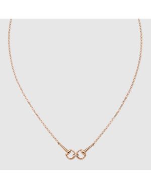 Gucci Collar Horsebit De 18 Ct Con Diamantes - Metálico