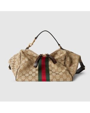 Gucci Borsa A Tracolla Piccola Con Web - Marrone