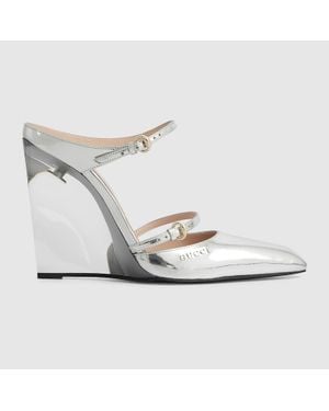 Gucci Wedge Mule, Size 35 It - White