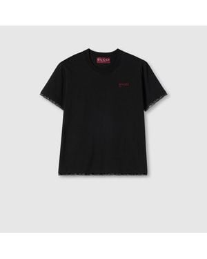 Gucci Cotton T-Shirt With Embroidery - Black