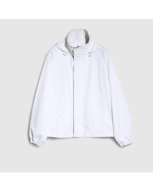 Gucci Chaqueta Compacta De Lona De Algodón Con Cremallera, Talla - Blanco