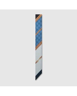 Gucci Printed Silk Twill Ribbon - Blue