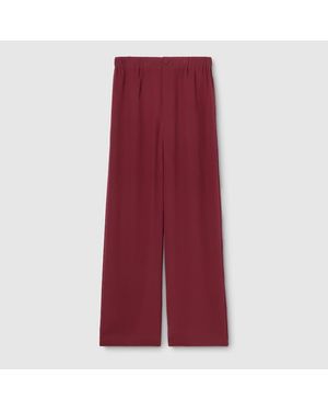Gucci Pantalón De Crepé De China De Seda, Talla - Rojo