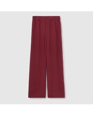 Gucci Silk Crêpe De Chine Trousers - Red